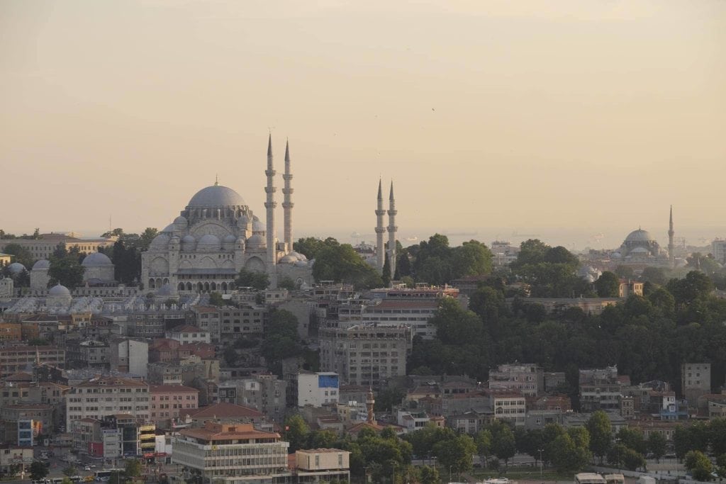 Sunset over Sultanahmet. Istanbul.
