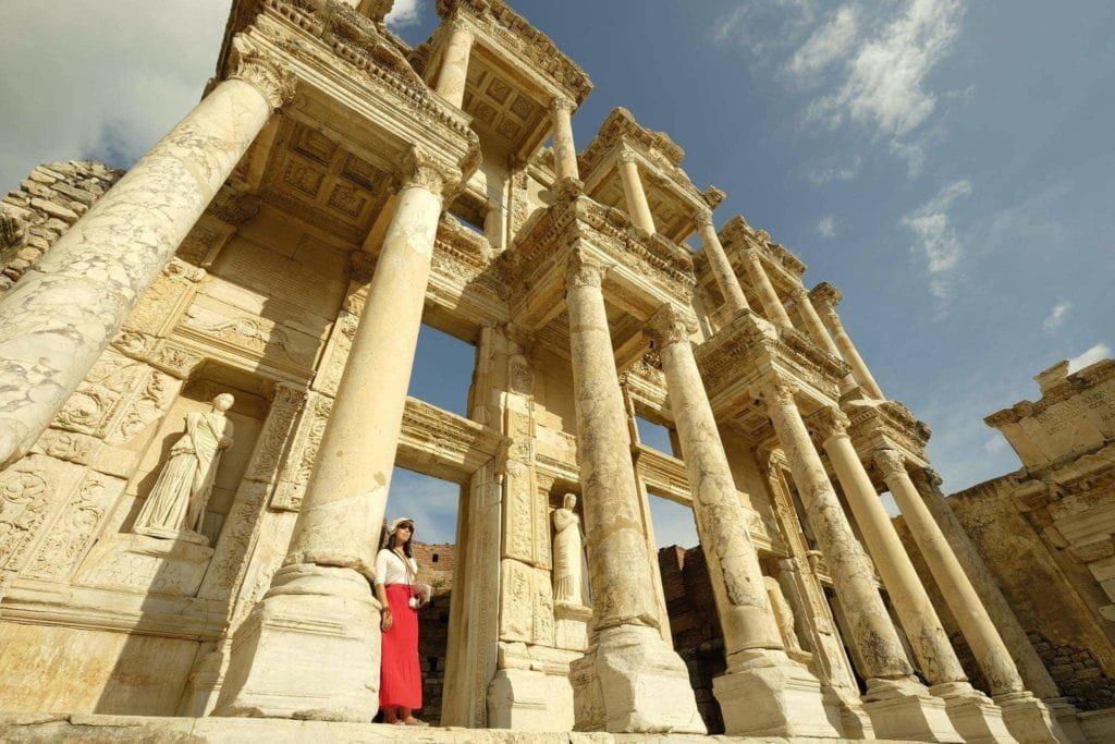 Celsus' Library, one of the highlights of a visit to Ephesus. The Library has one of the largest collections of manuscripts in the world.